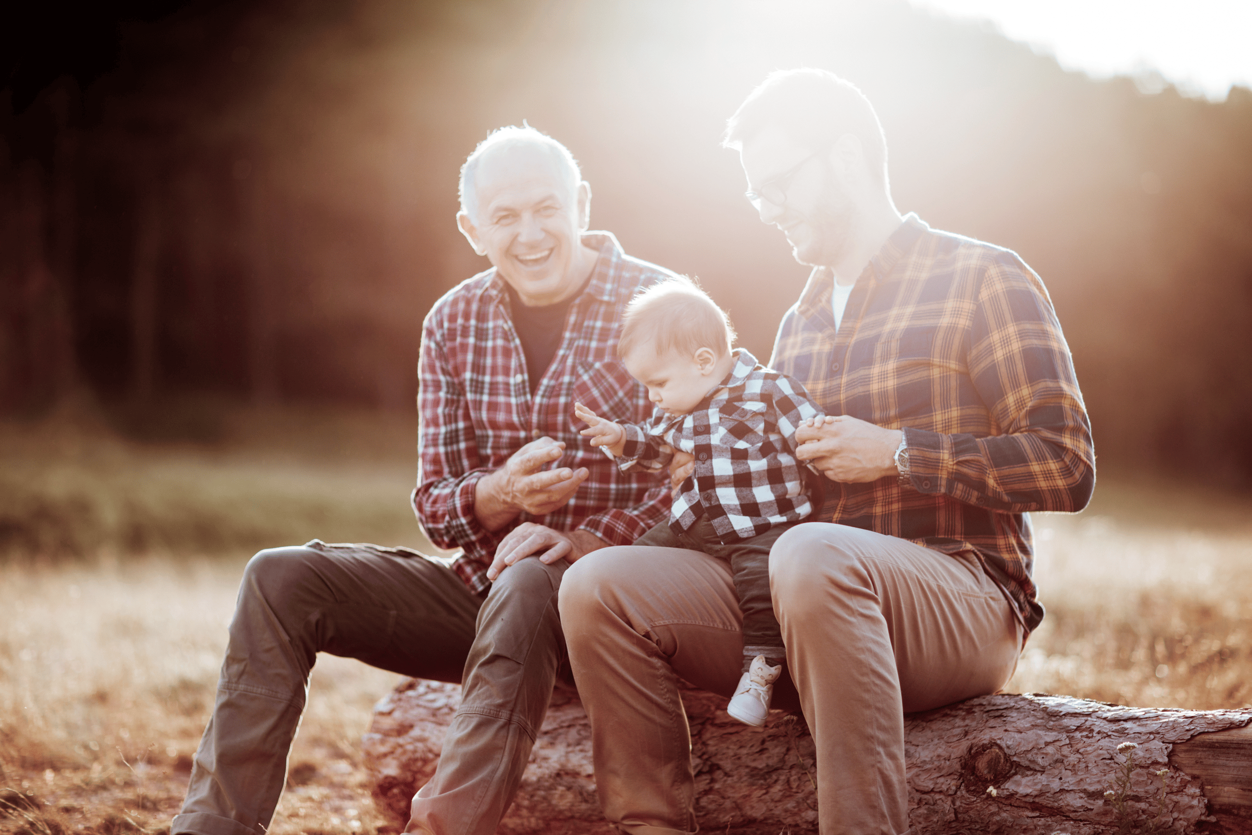 Multi-generation family enjoying their land.